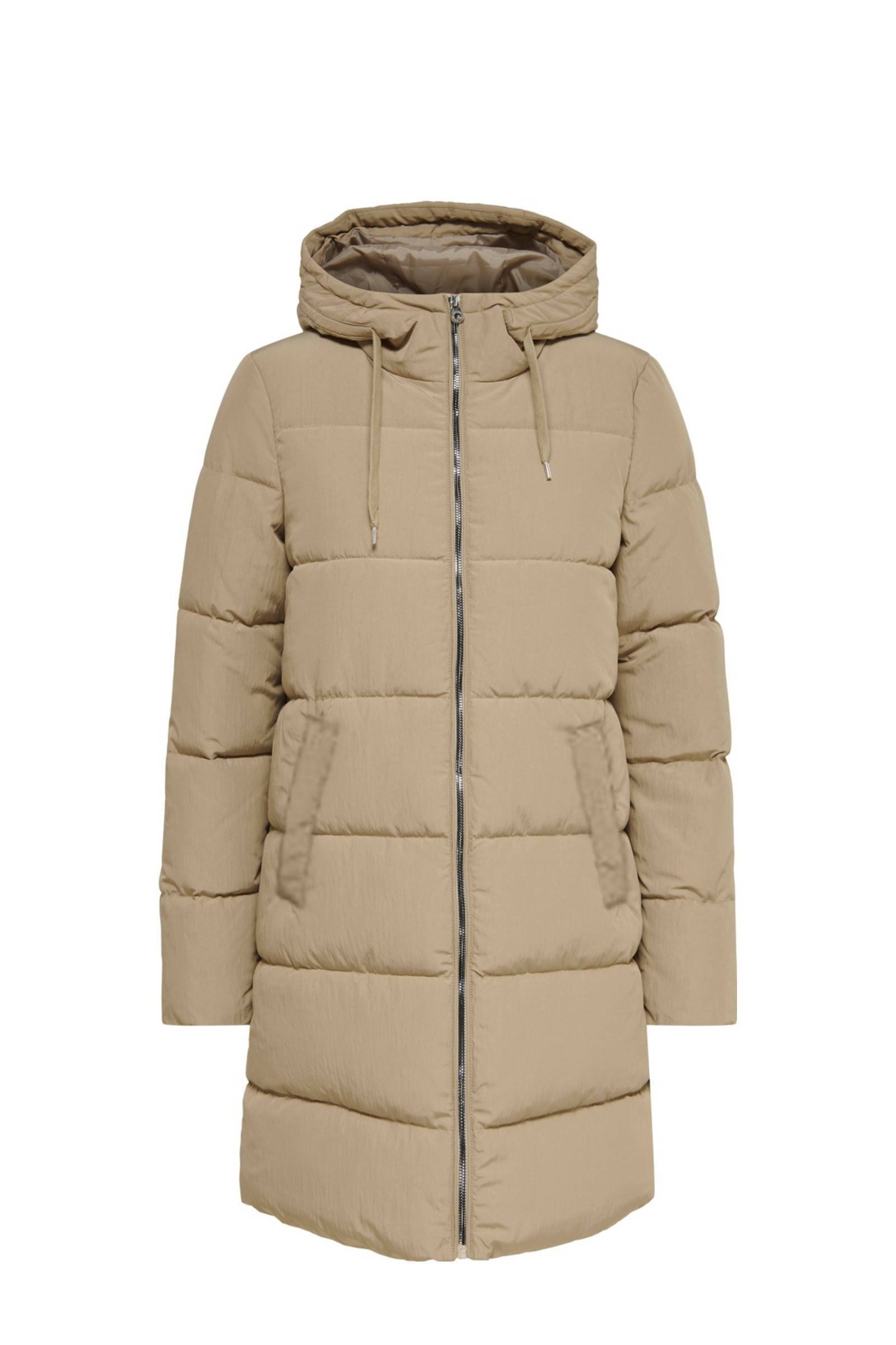 gewatteerde jas dames beige