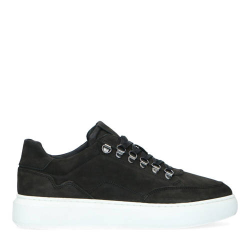 Manfield nubuck sneakers zwart afbeelding