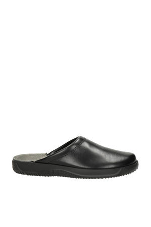 leren pantoffels zwart