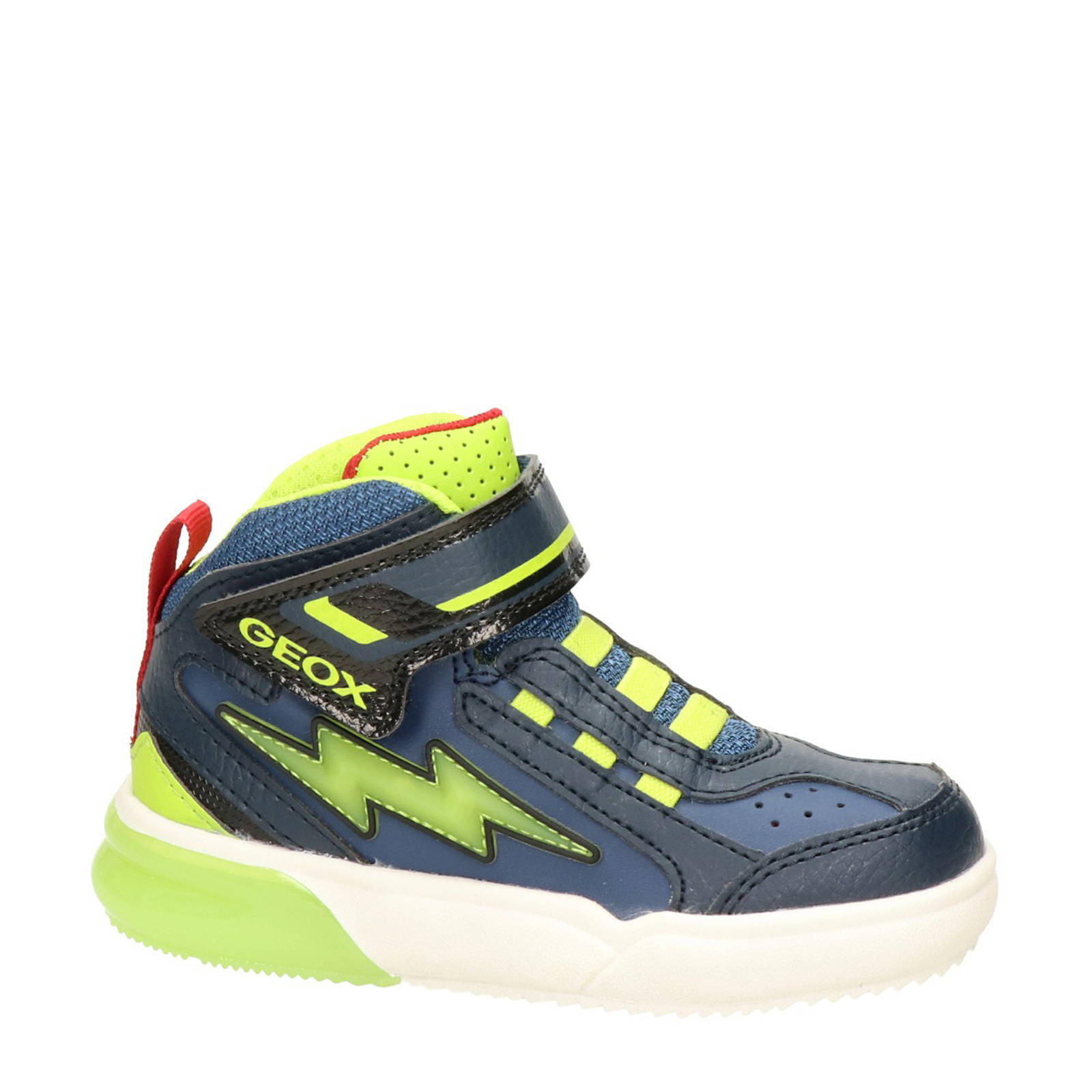 Geox Gray Jay hoge sneakers met lichtjes blauw/geel | wehkamp
