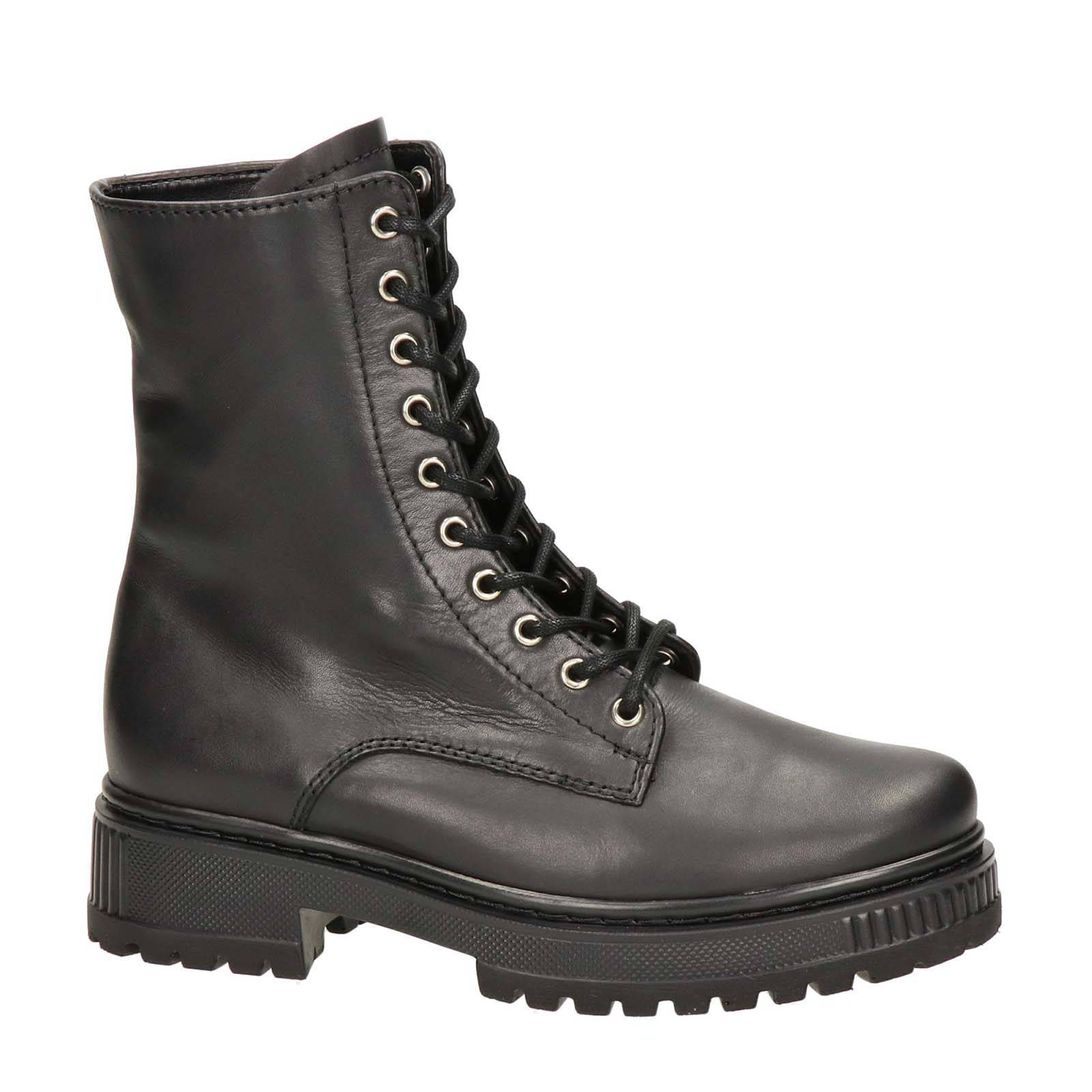 Gabor comfort leren veterboots zwart | wehkamp