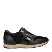 thumbnail: Zwarte dames Gabor leren sneakers van suède/leer met rits- en vetersluiting en effen