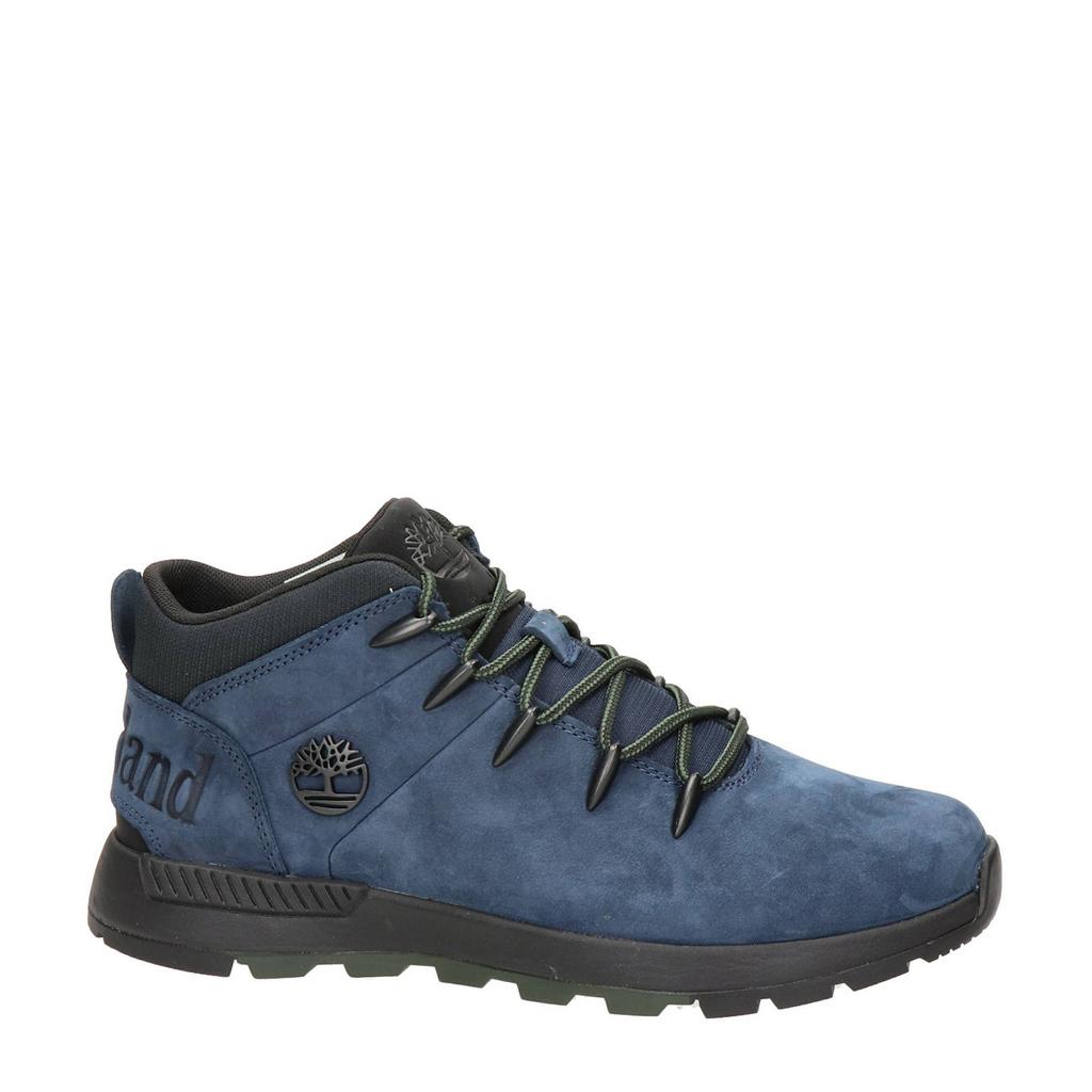 Blauwe heren Timberland Trekker nubuck veterboots met profielzool en Sprint