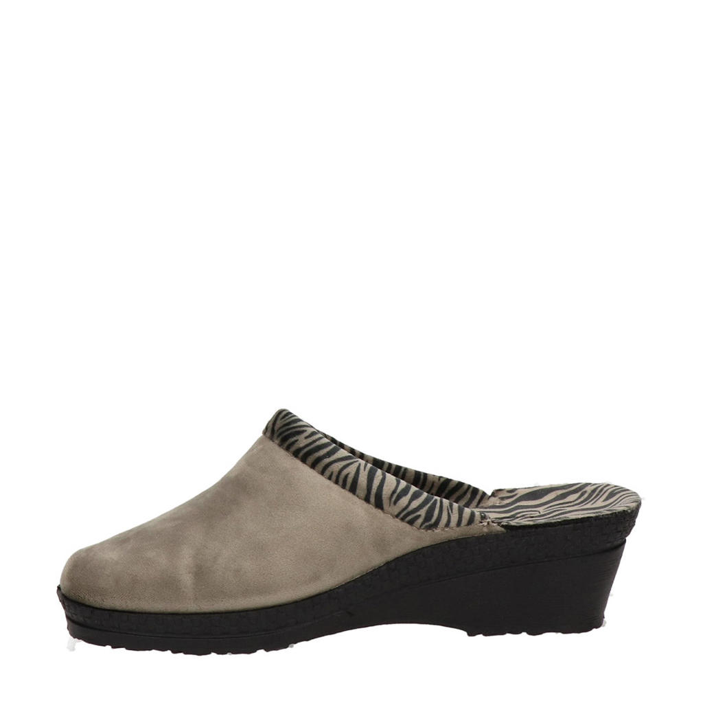 Rohde 2287 90 Pantoffels Open Zwart Textiel Dames