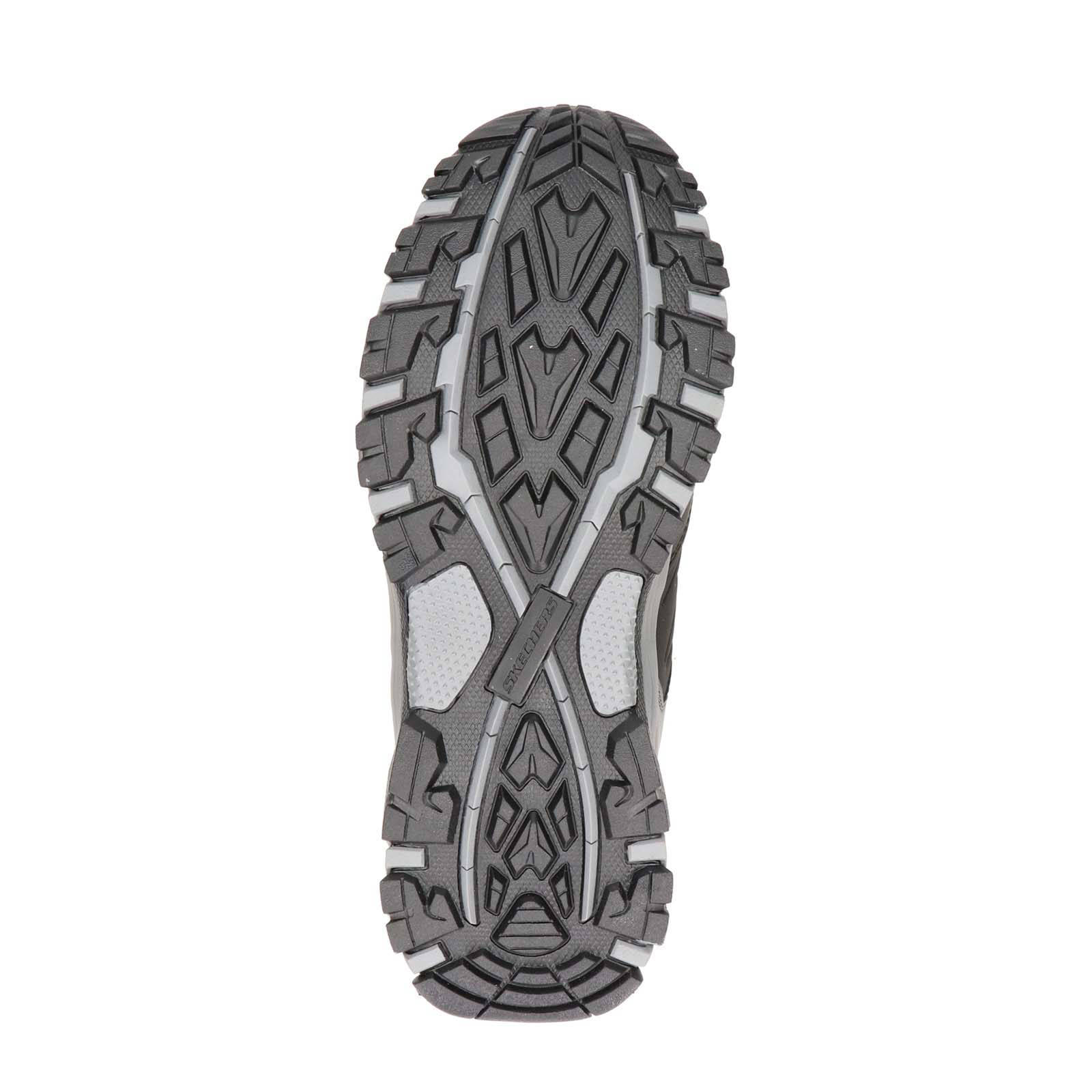 Skechers Sellmen Helson leren wandelschoenen zwart/grijs | wehkamp