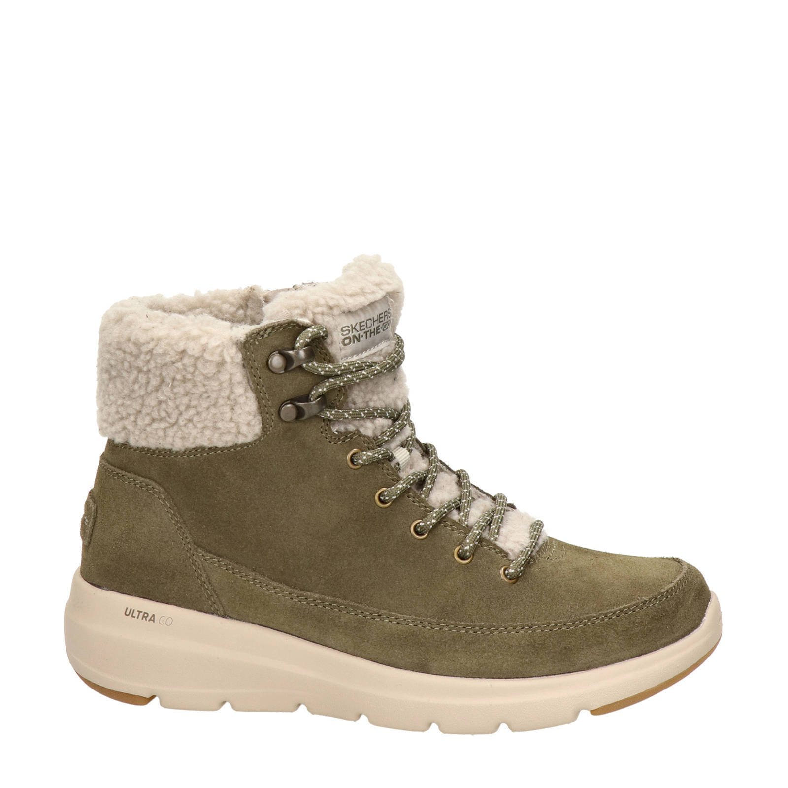 Skechers Go Walk suède veterboots kaki | wehkamp