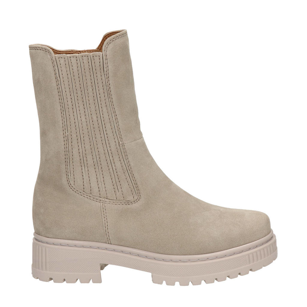 Gabor suède chelsea boots beige wehkamp