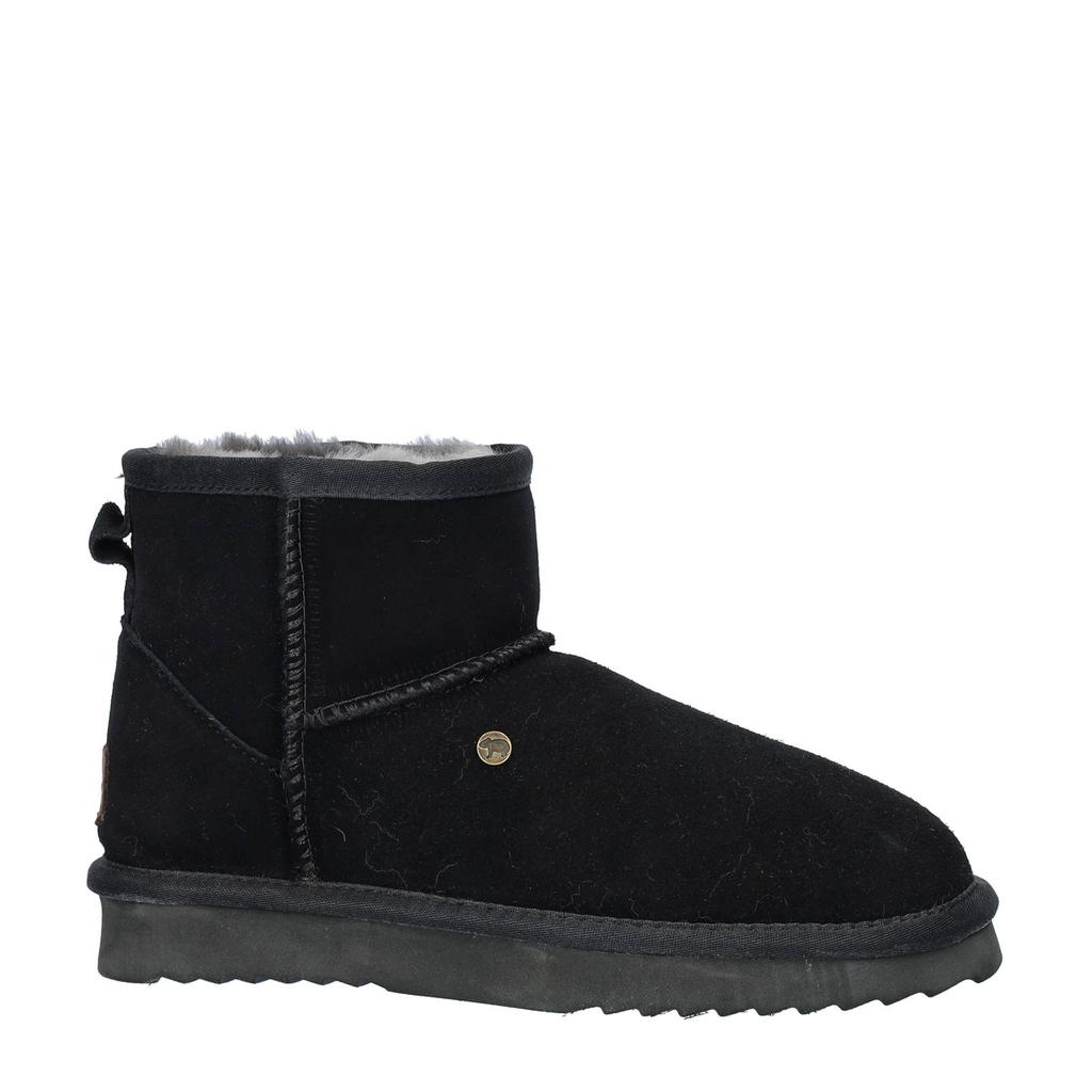 Zwarte dames Warmbat Australia Wallaby suède enkelboots met effen