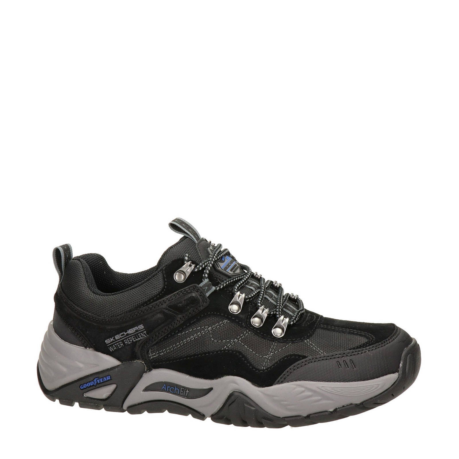 Skechers Archfit Recon suède sneakers zwart | wehkamp
