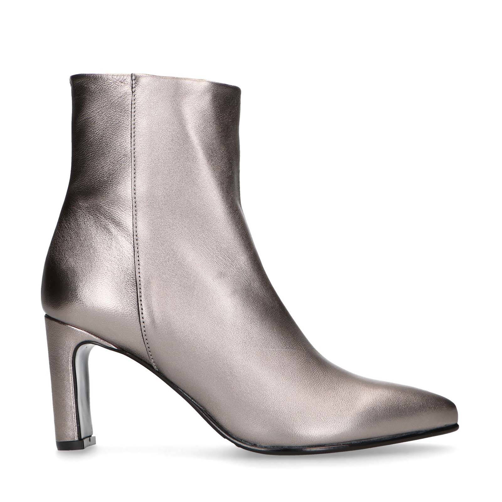 Manfield leren enkellaarzen zilver/rosé | wehkamp