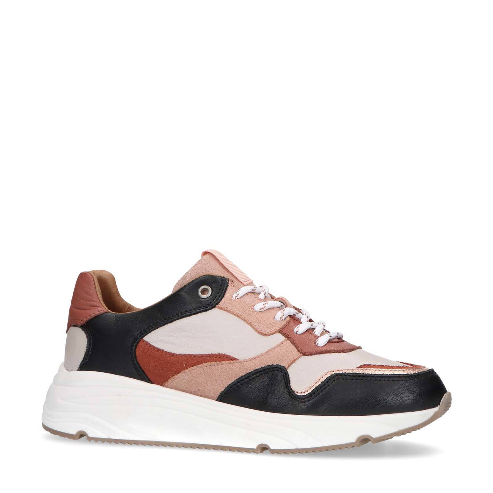 Manfield suède sneakers lichtroze/zwart | wehkamp