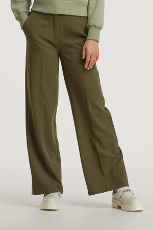 wide leg pantalon Moore van gerecycled polyester groen