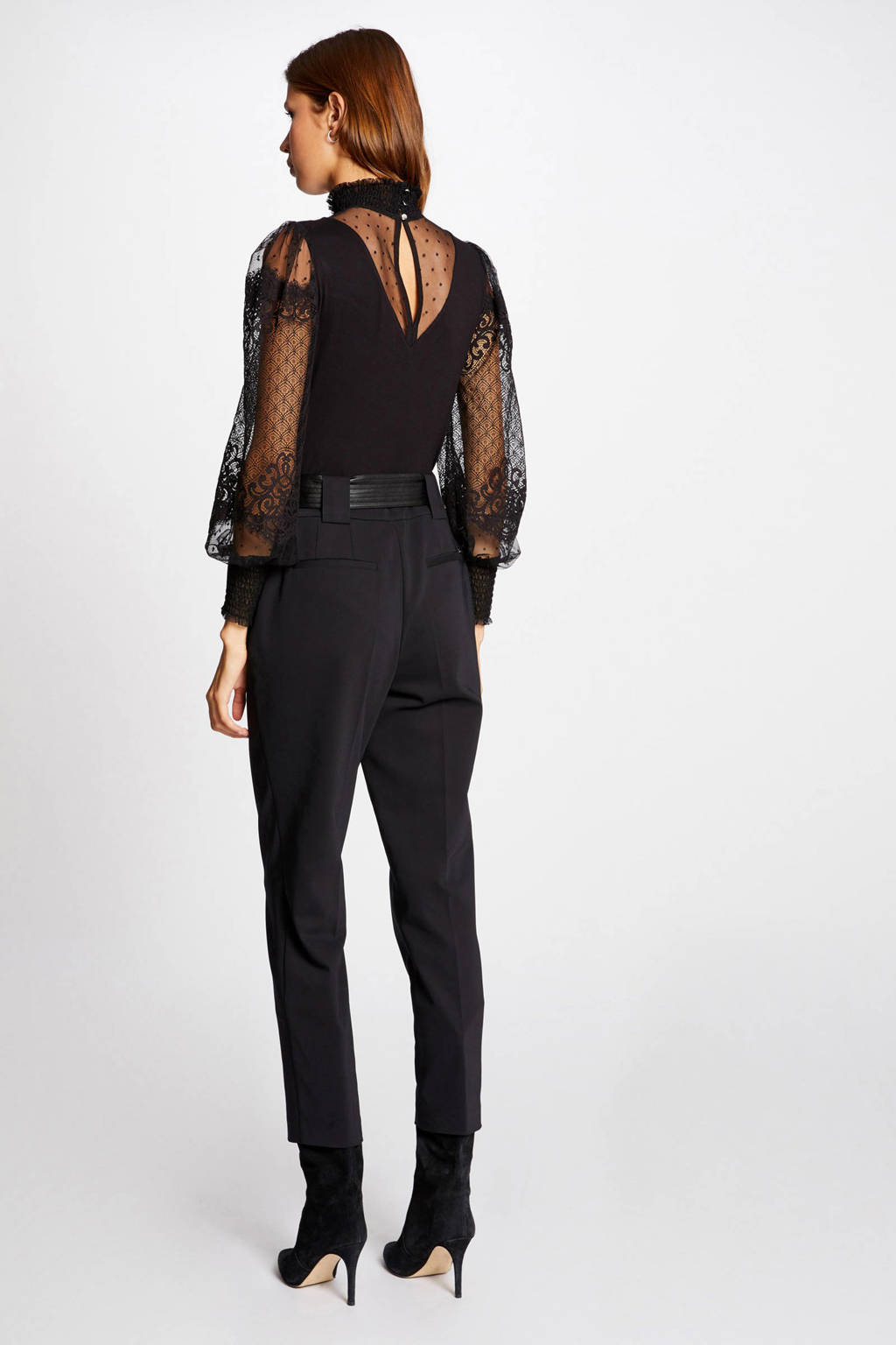 MAYFASEY Sexy body's voor dames, met lange mouwen, doorzichtige jumpsuit, body, top, tricot, 18, zwart, XL