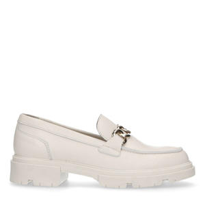  leren chunky loafers off white