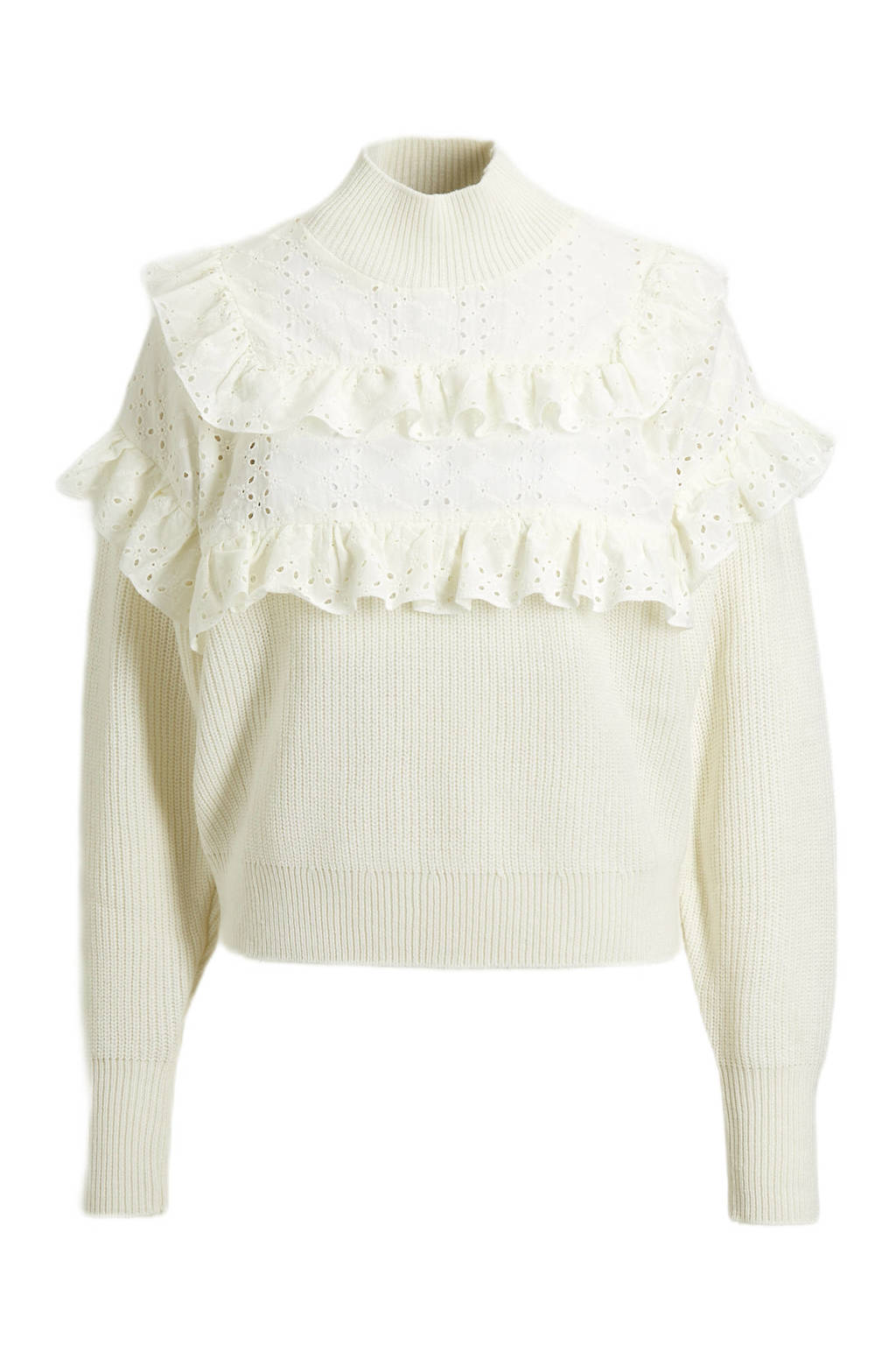 VERO MODA trui VMTESSA van gerecycled polyester gebroken wit, Gebroken wit