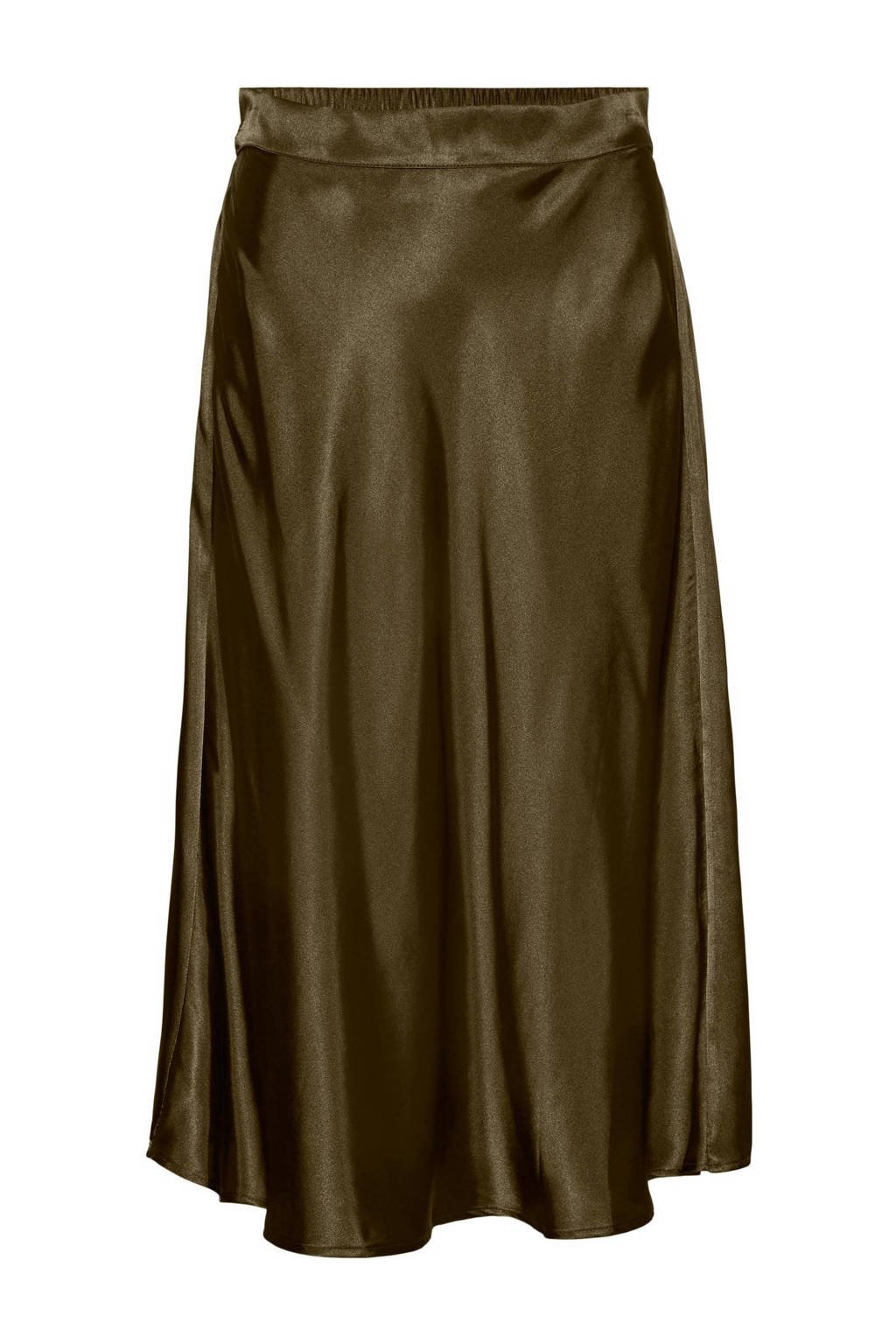 VERO MODA rok VMXARA van gerecycled polyester olijfgroen, Olijfgroen