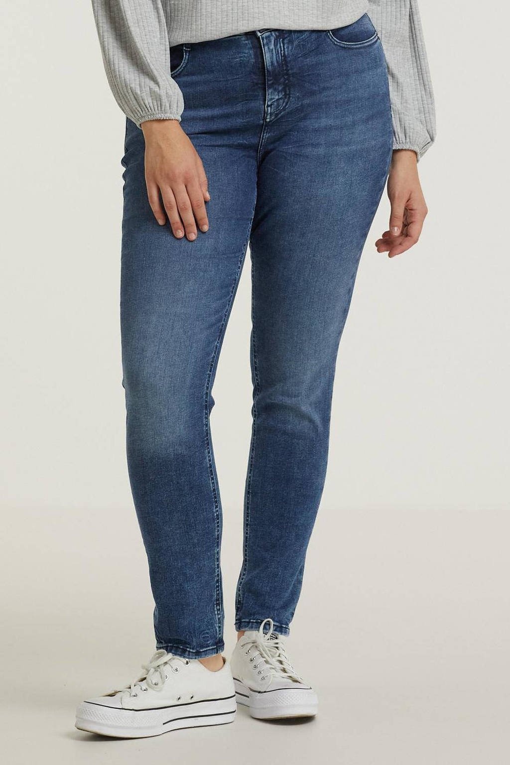 Il Dolce high waist skinny jeans Sylvie blauw, Blauw