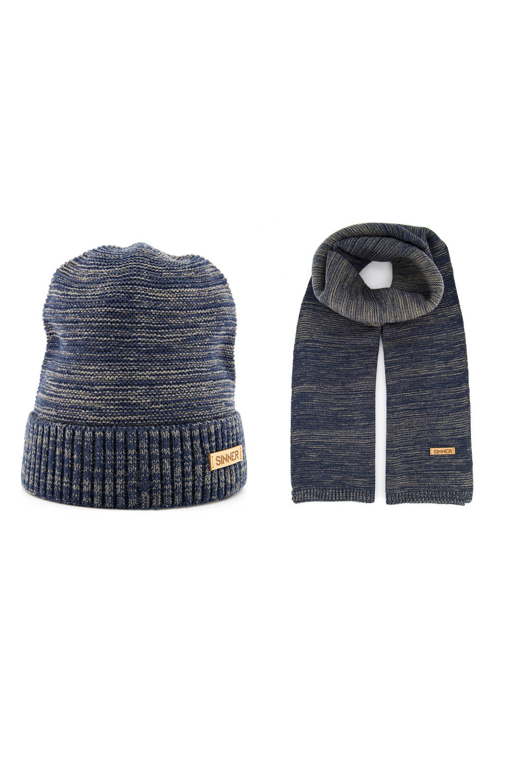 Sinner Brighton muts + sjaal donkerblauw, Donkerblauw