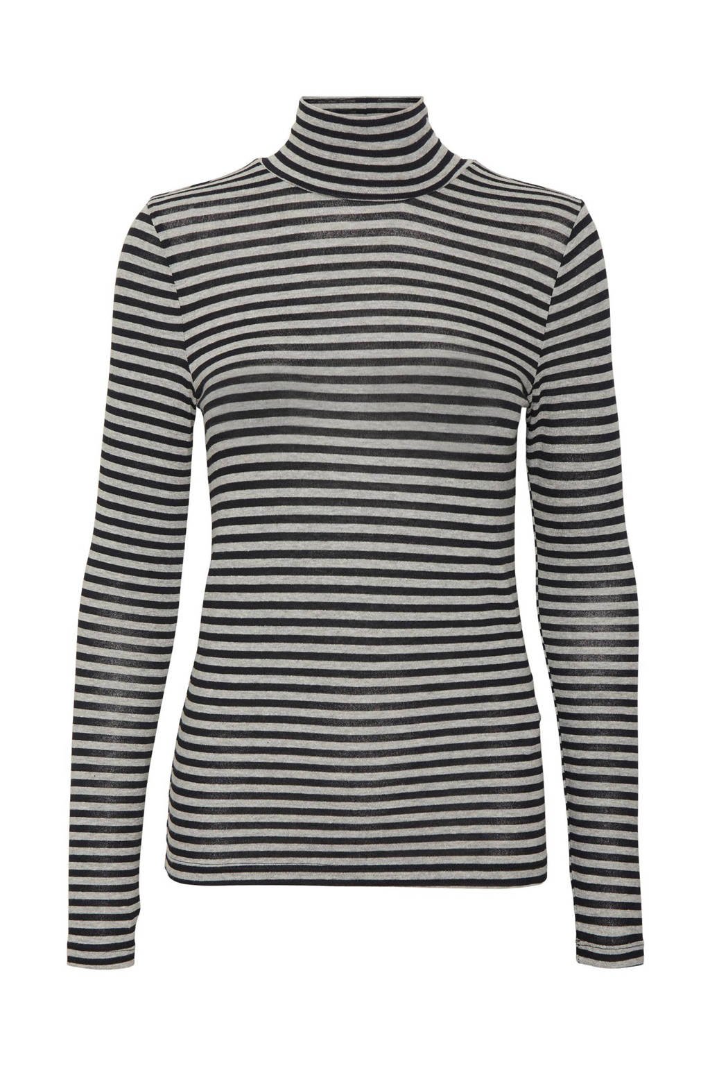 VERO MODA gestreepte top VMCARLA van gerecycled polyester zwart/wit, Zwart/wit