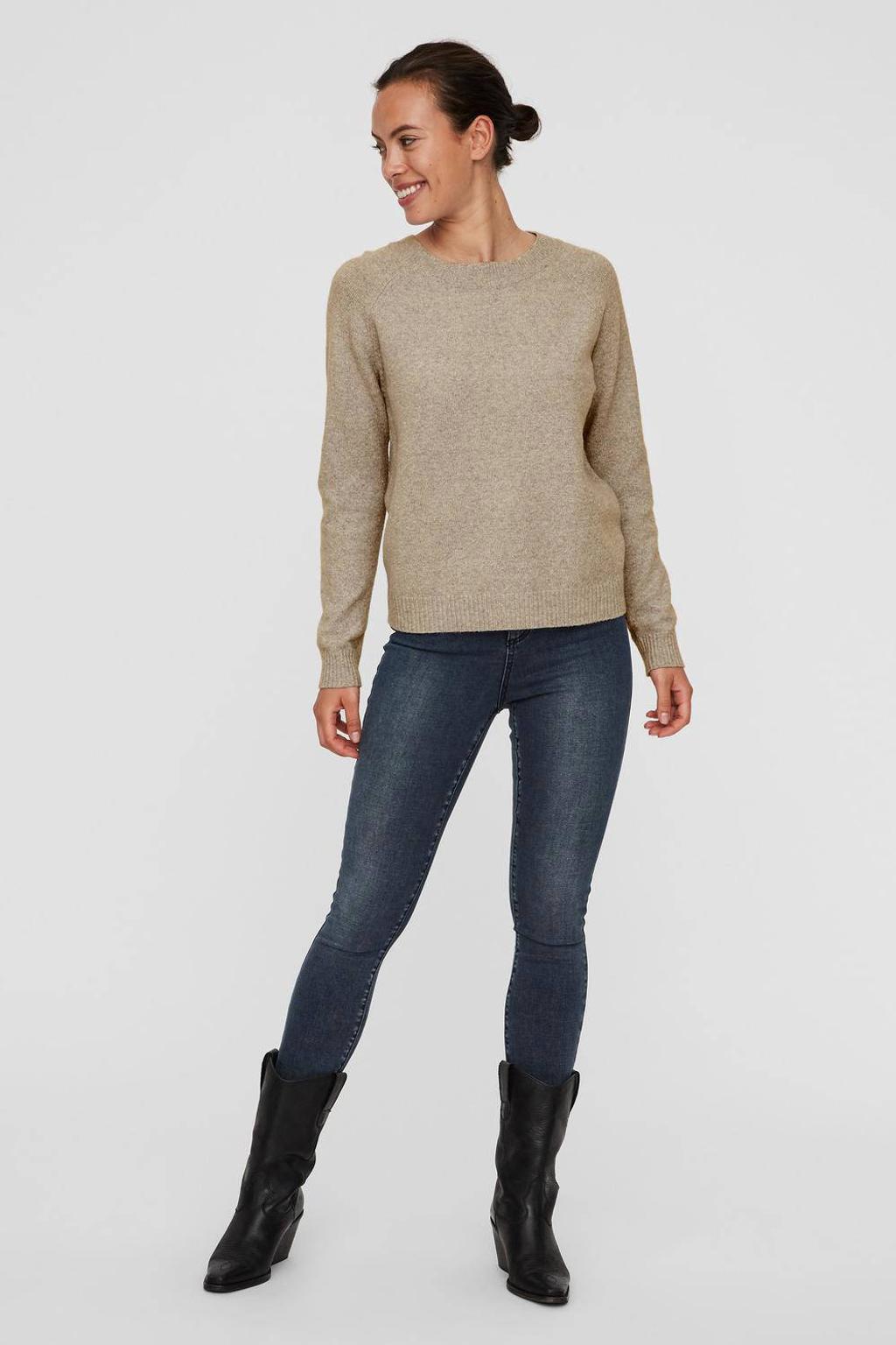 VERO MODA gemêleerde gebreide trui VMDOFFY lichtbruin