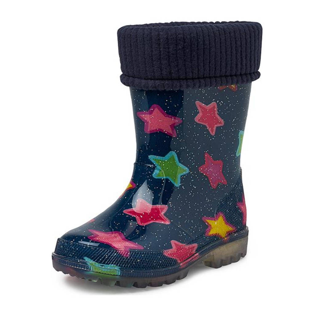 Gevavi Ruby regenlaarzen met sterrenprint blauw, Blauw/multi