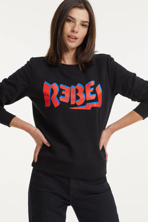 sweater Rebel Thunder met printopdruk zwart