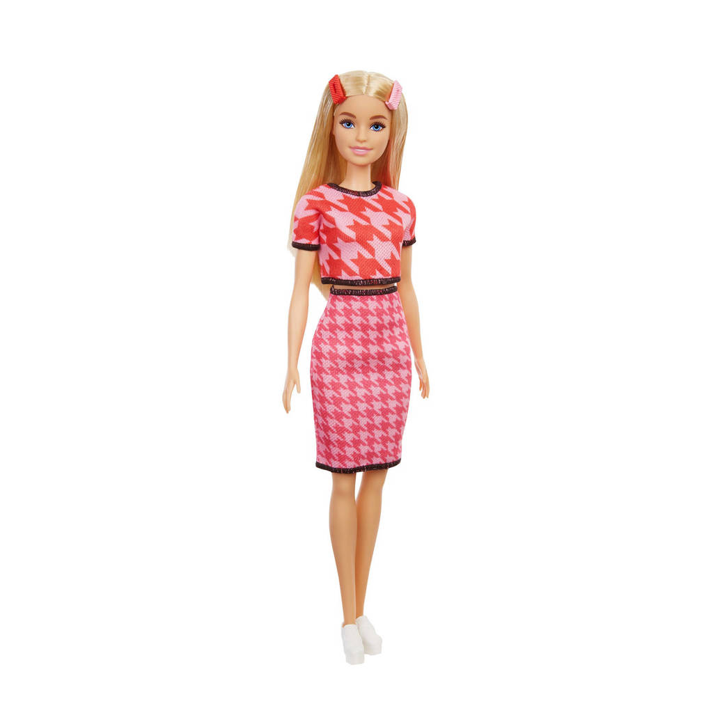 Barbie Fashionista Pop met oranje/roze topje en rokje