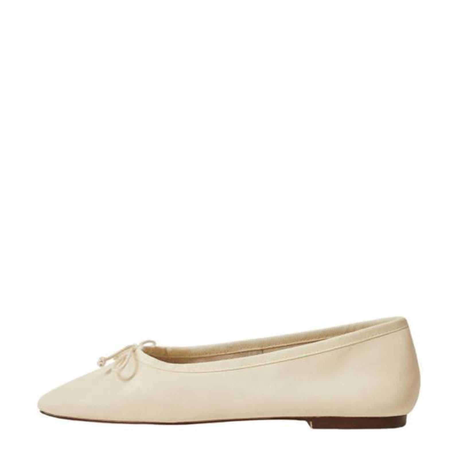 Mango leren ballerina's gebroken wit | wehkamp
