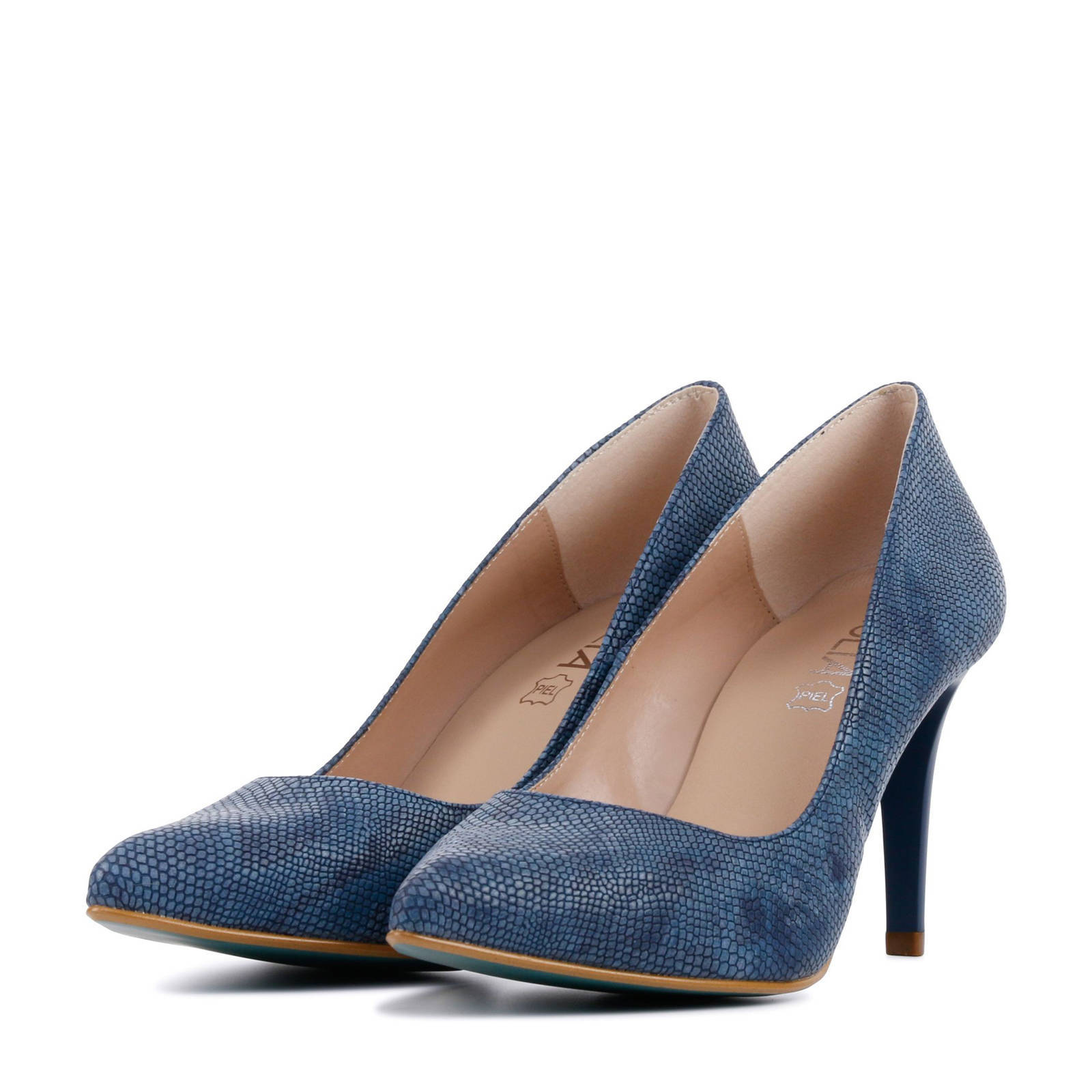 Giulia Giulia 8 pumps met slangenprint blauw | wehkamp
