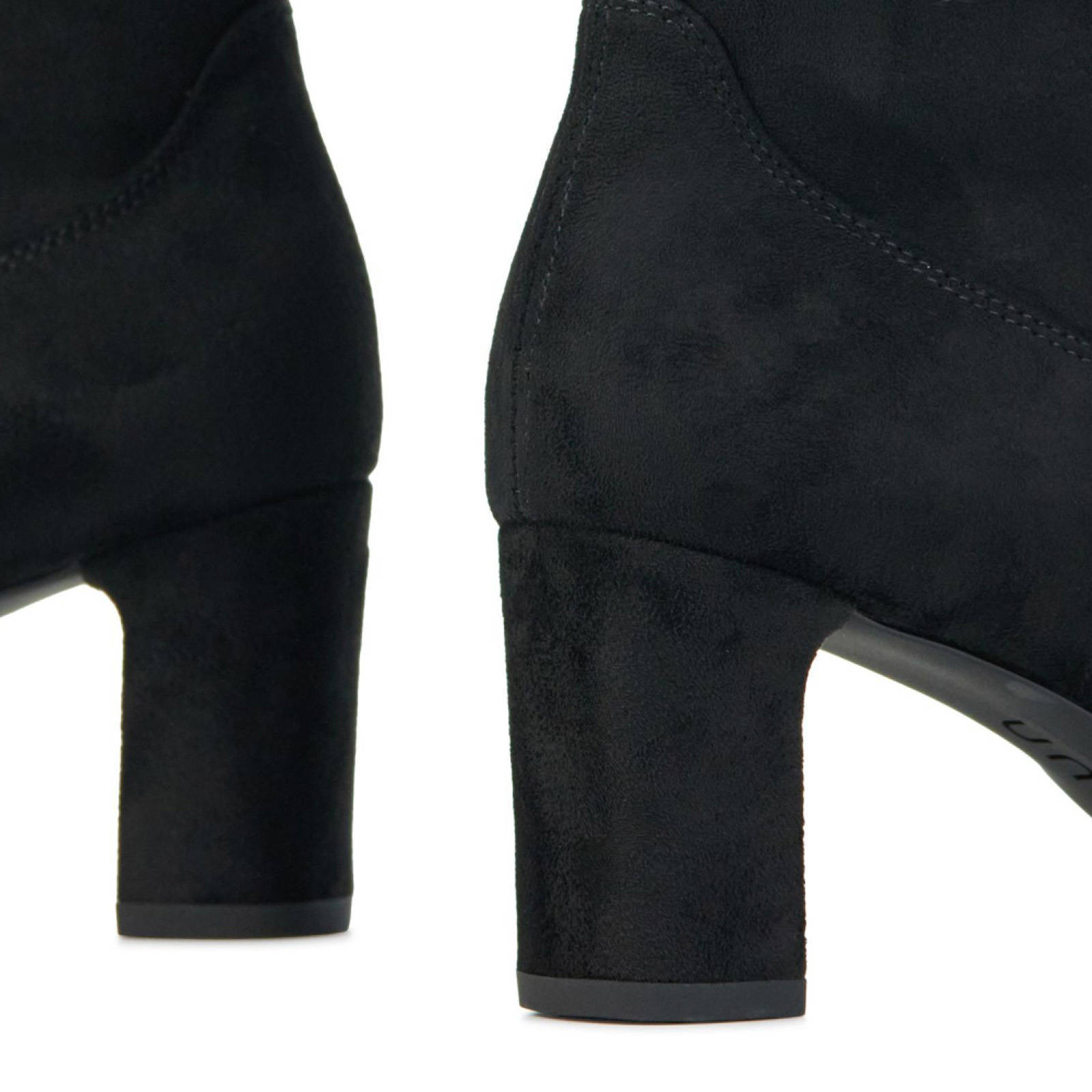 Unisa Dames Laarzen Zwart sue stretch overknee laars 4cm | Van den Assem