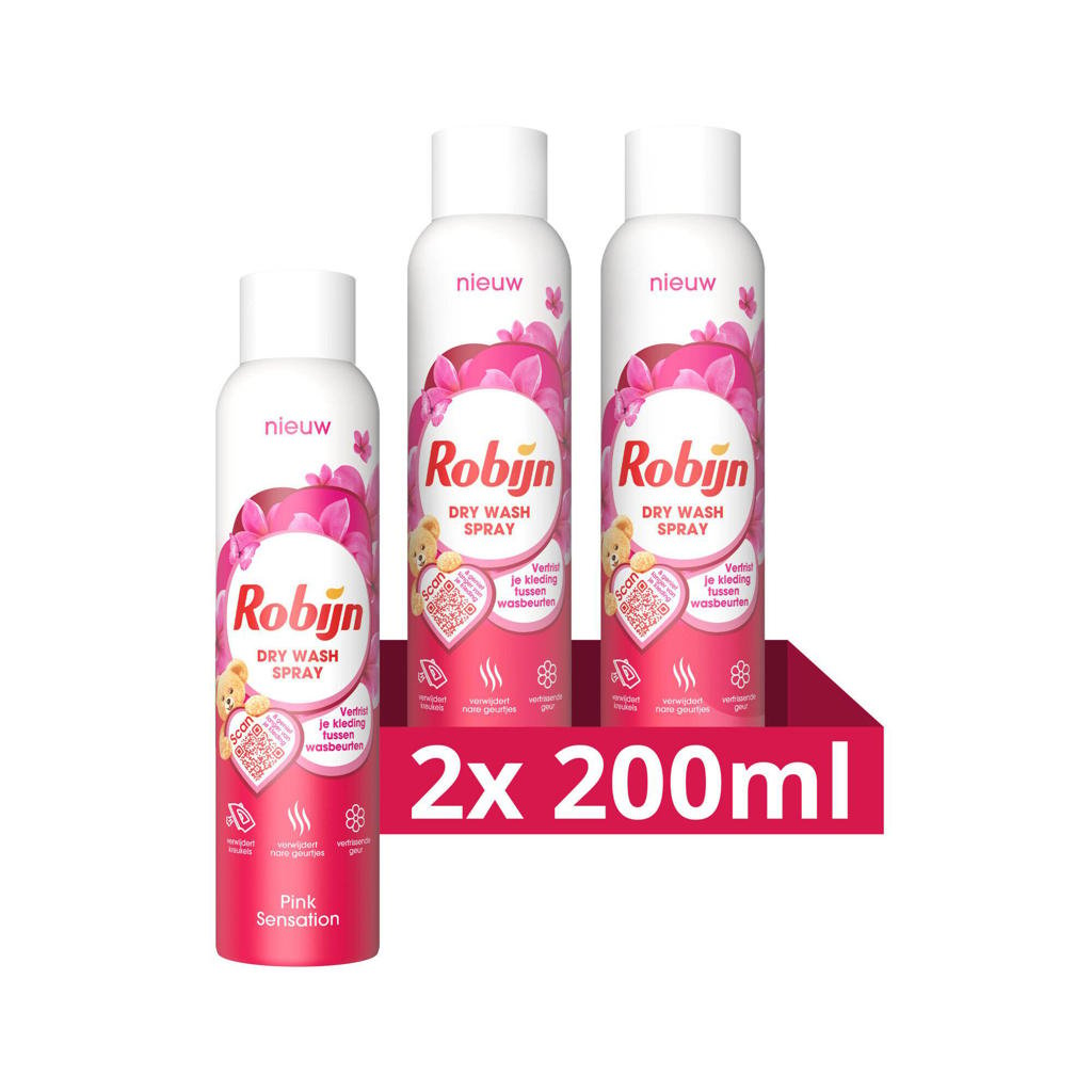 Robijn Pink Sensation Dry Wash Spray -  2 x 200 ml - Voordeelverpakking