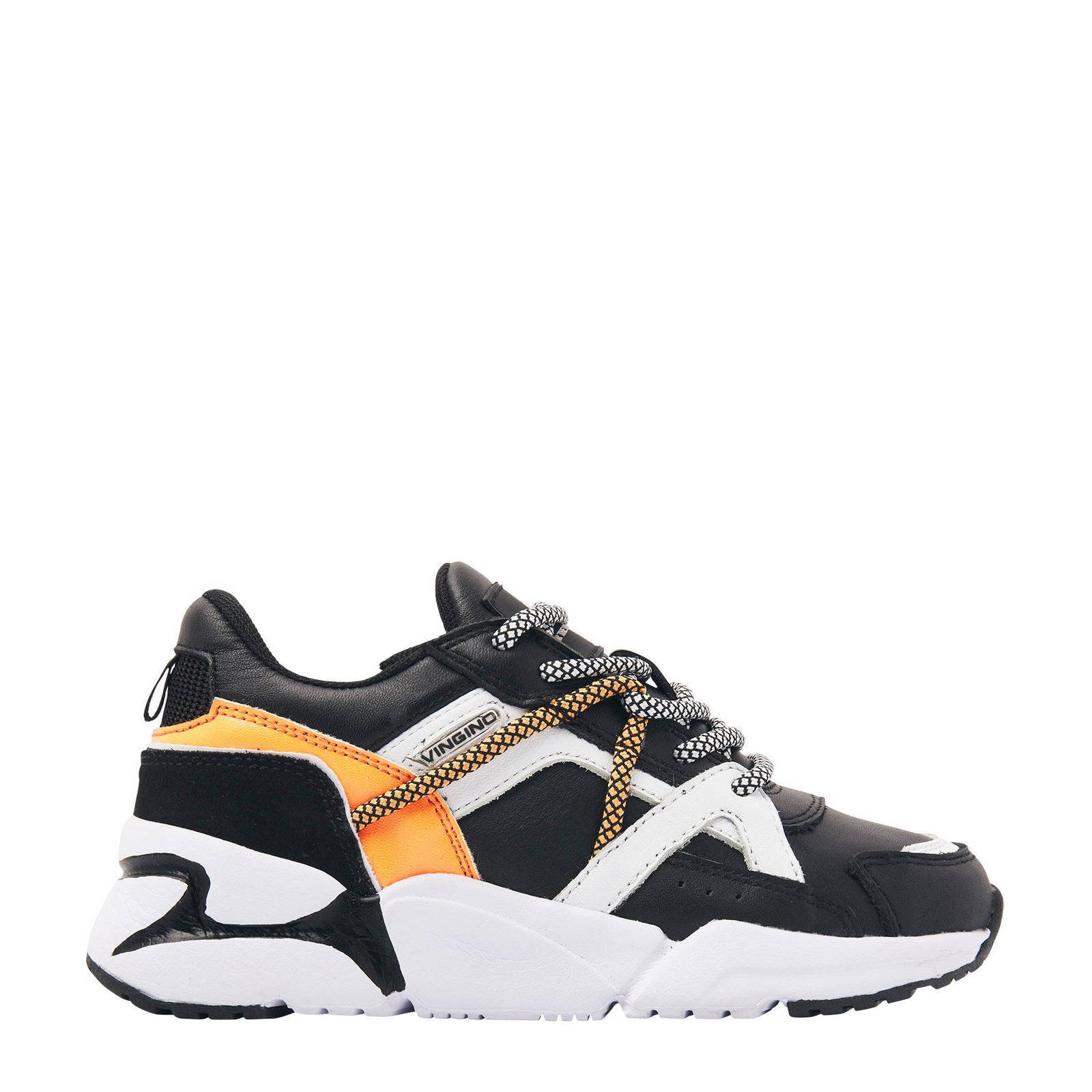 Vingino Zanetti leren sneakers zwart | wehkamp