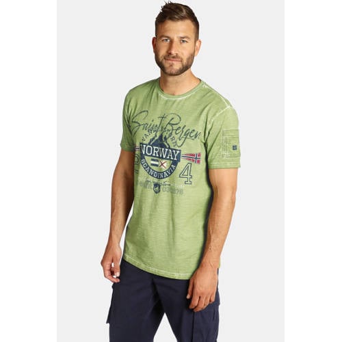 Jan Vanderstorm loose T-shirt HELGO Plus Size groen afbeelding