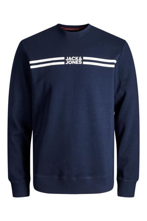 sweater JJSTEVE met logo donkerblauw