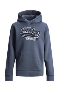 JACK & JONES JUNIOR hoodie JJELOGO met logo grijsblauw