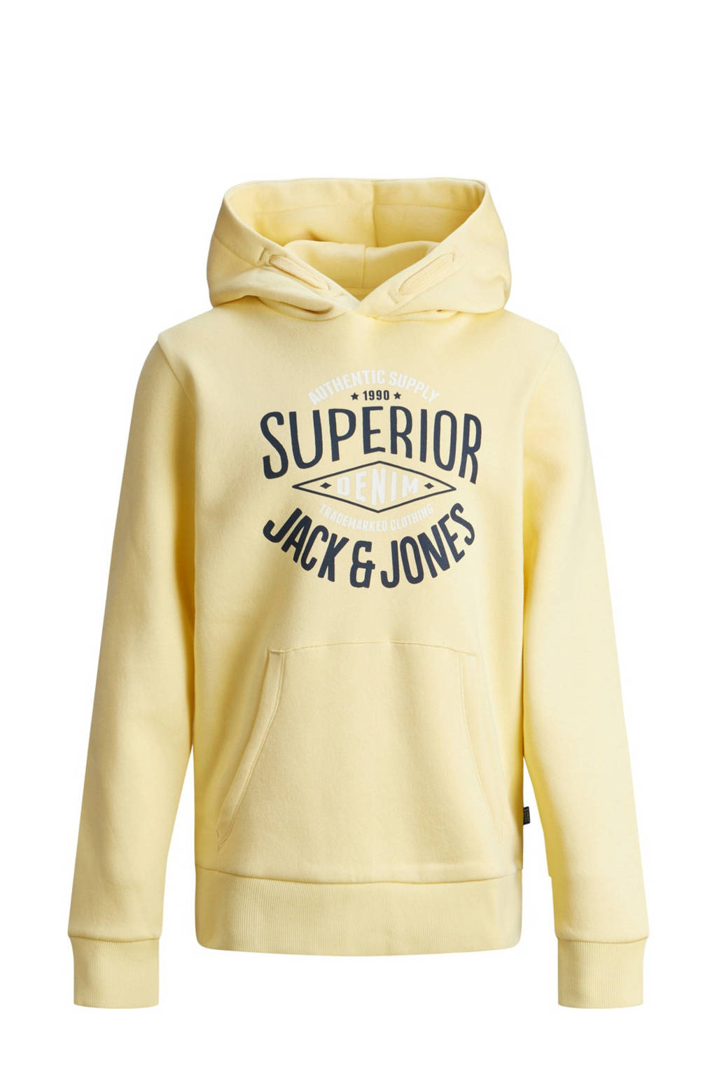 JACK & JONES JUNIOR hoodie JJELOGO met logo geel