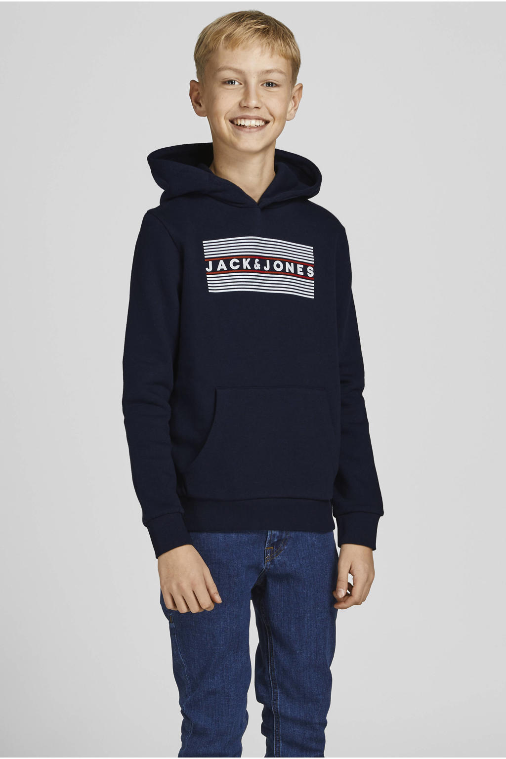 Felpa Con Cappuccio JACK & JONES Junior Per Ragazzi - Stampa Gommata Morbida E Comfort
