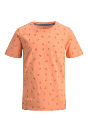 T-shirt JJTRISTAN met all over print oranje