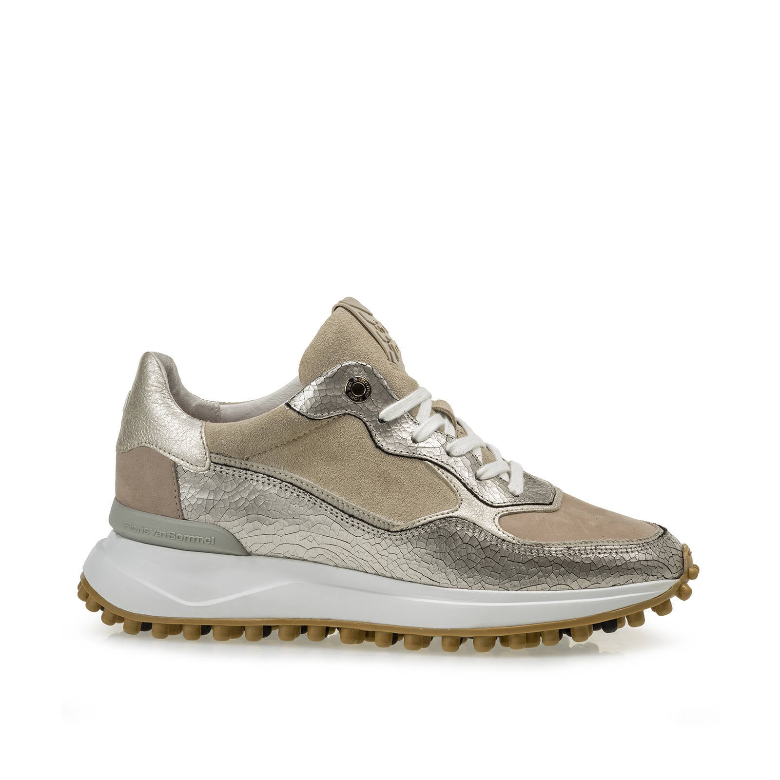 Floris van Bommel NOPPI leren sneakers beige/metallic online kopen