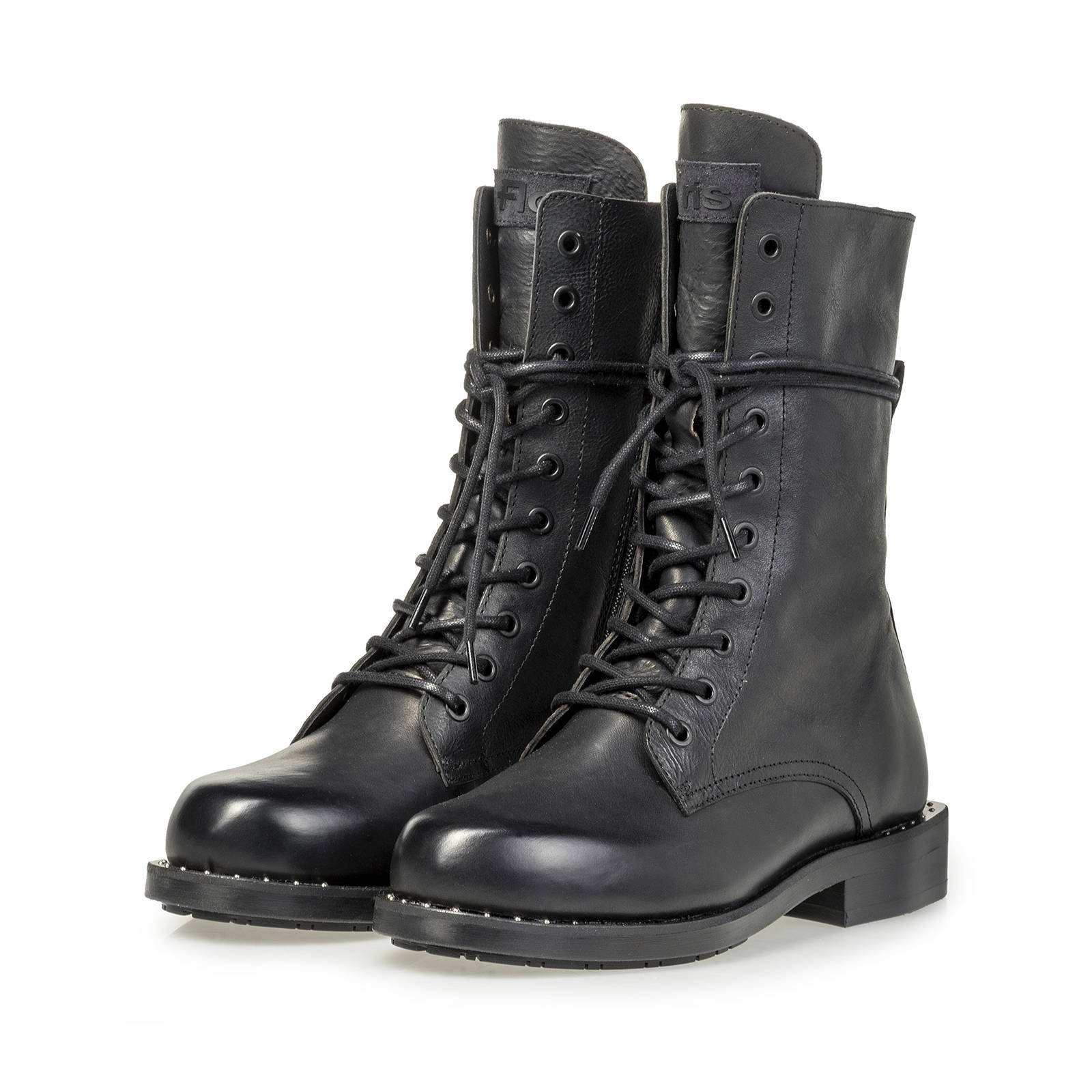 Floris van Bommel ANVI leren veterboots zwart | wehkamp
