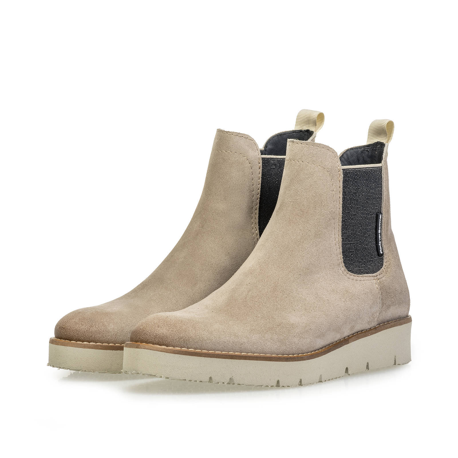 Floris van Bommel WINGI suède chelsea boots beige | wehkamp
