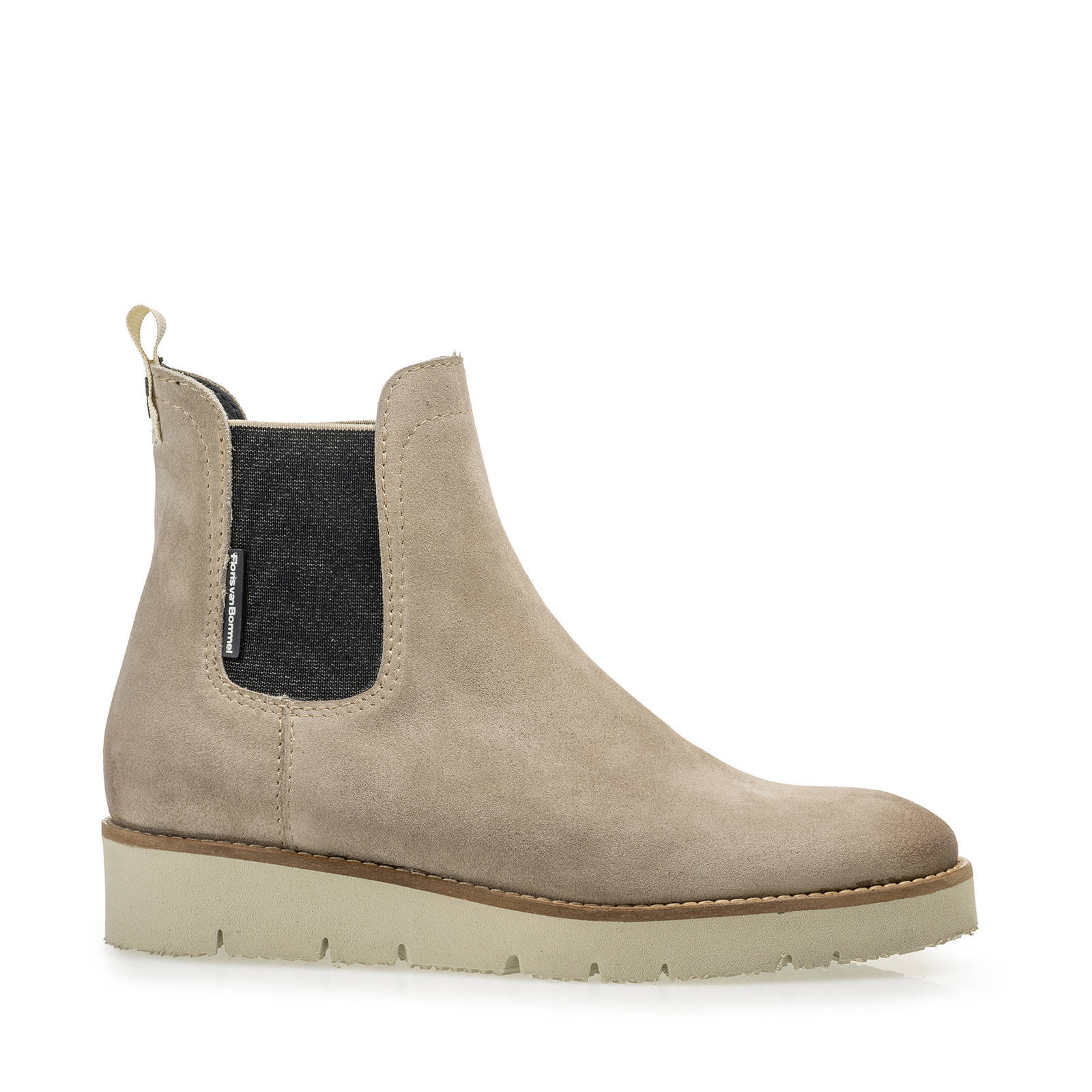 Floris van Bommel WINGI suède chelsea boots beige | wehkamp