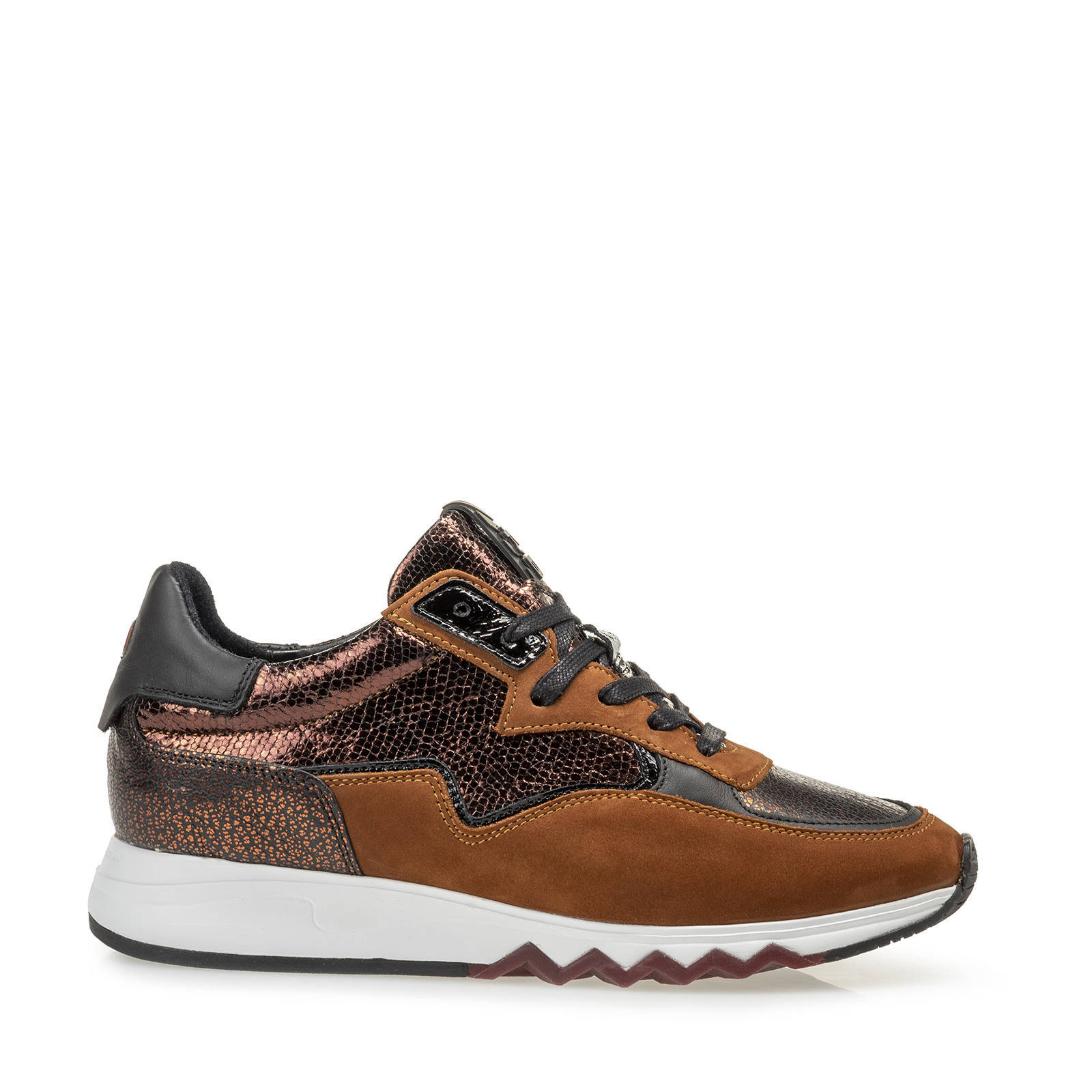 Floris van Bommel NINETI nubuck sneakers koper/bruin online kopen