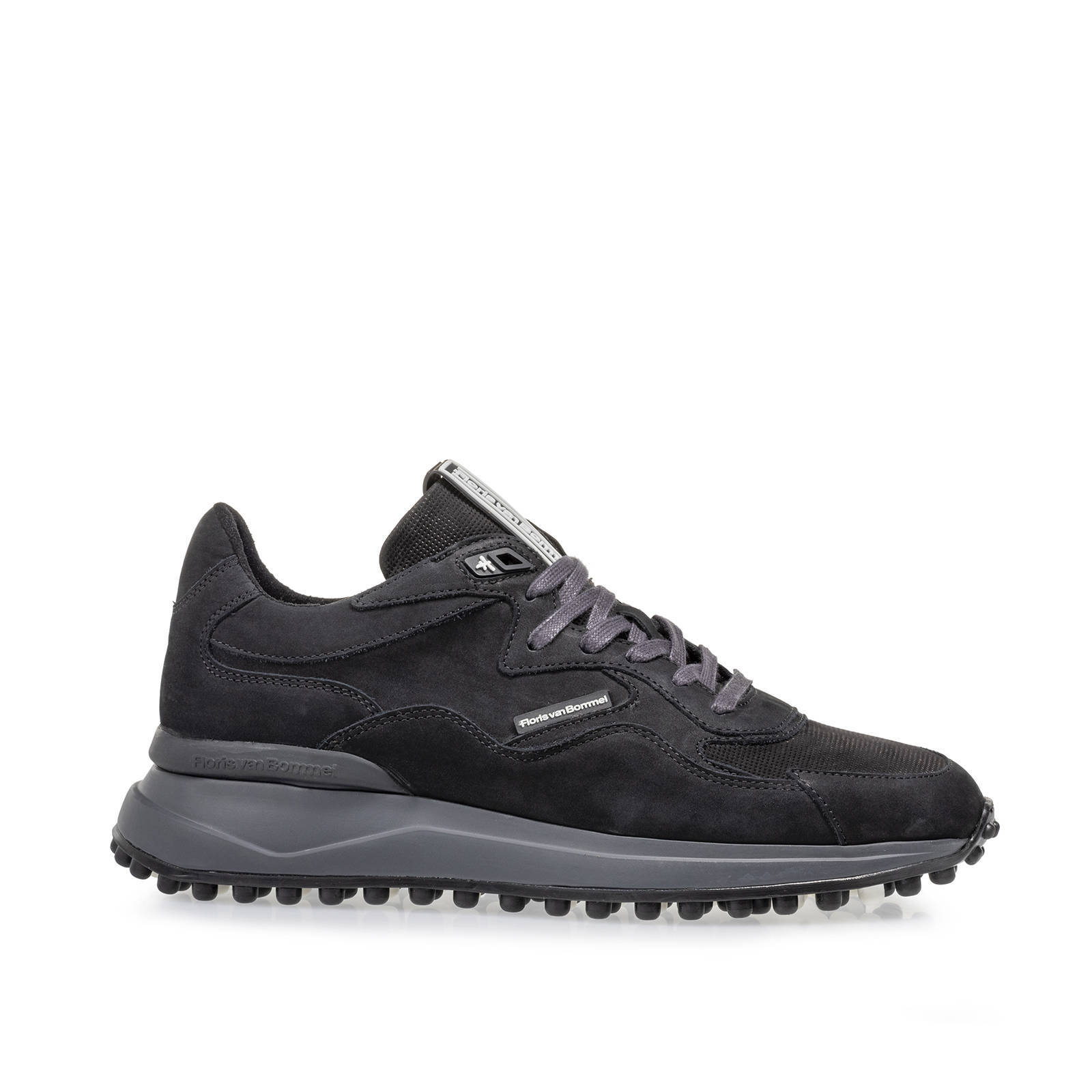 Floris van Bommel Noppi nubuck sneakers zwart | wehkamp