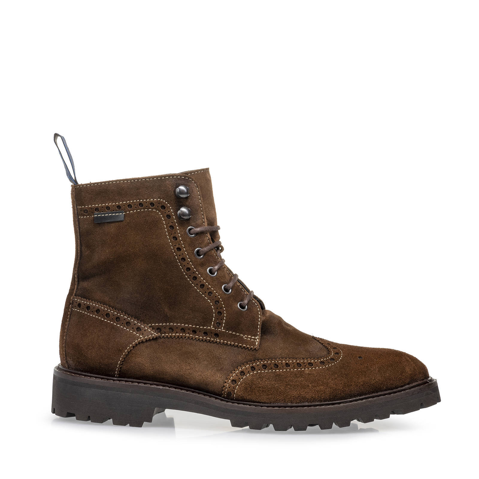 Floris van Bommel Sturdi suède veterboots cognac | wehkamp