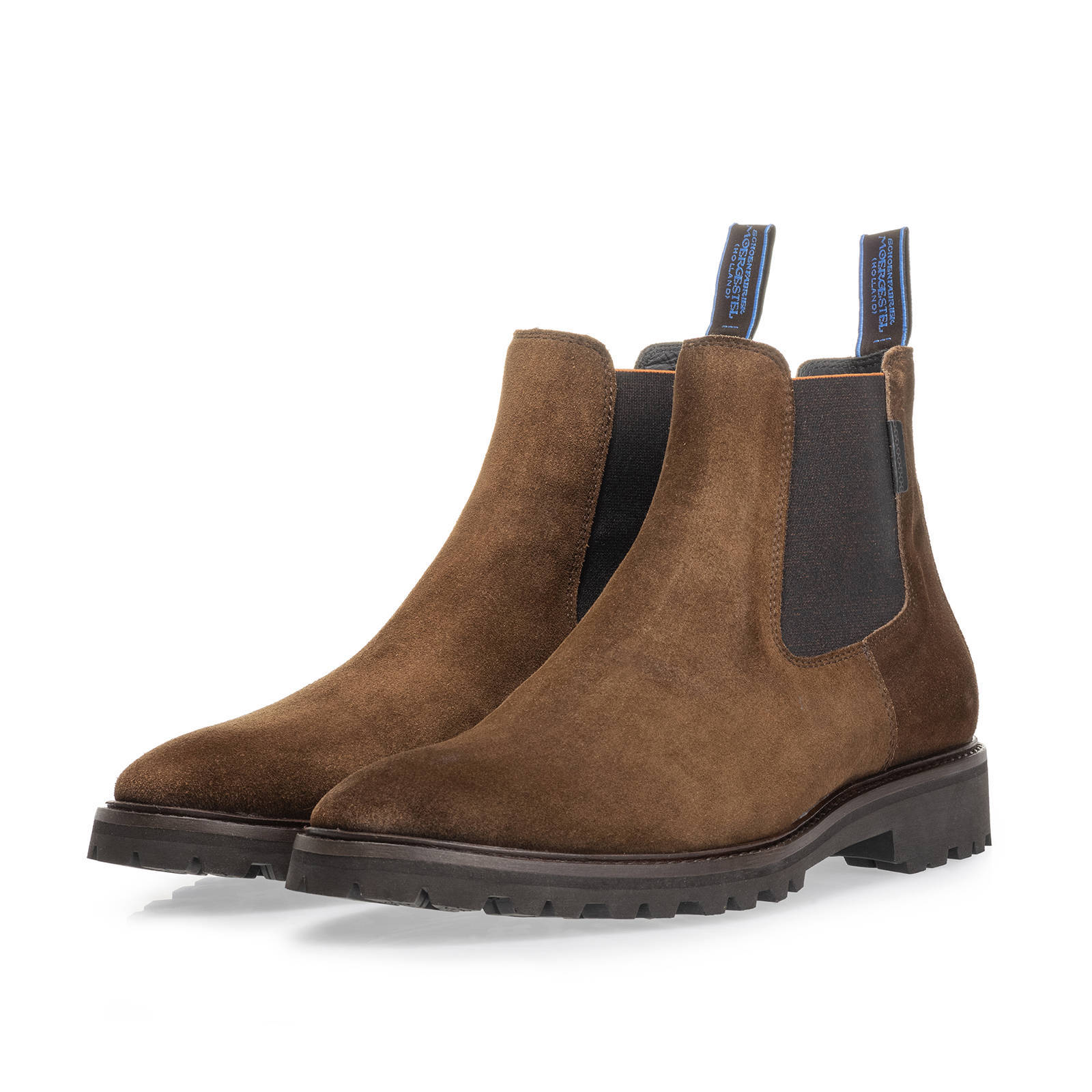 Floris van Bommel Sturdi suède chelsea boots cognac | wehkamp