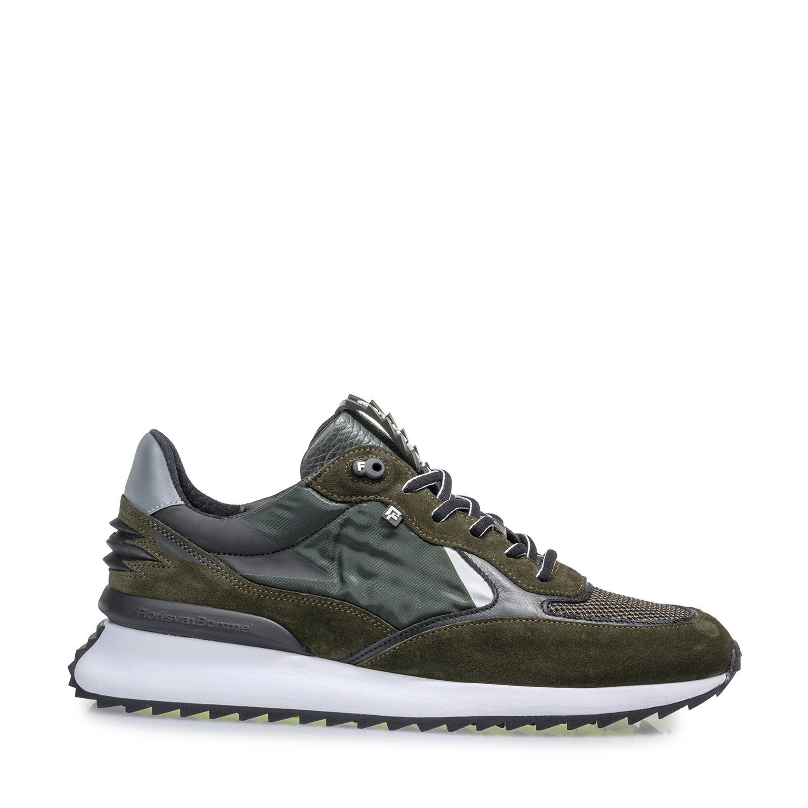 Floris van Bommel Sharki suède sneakers groen | wehkamp