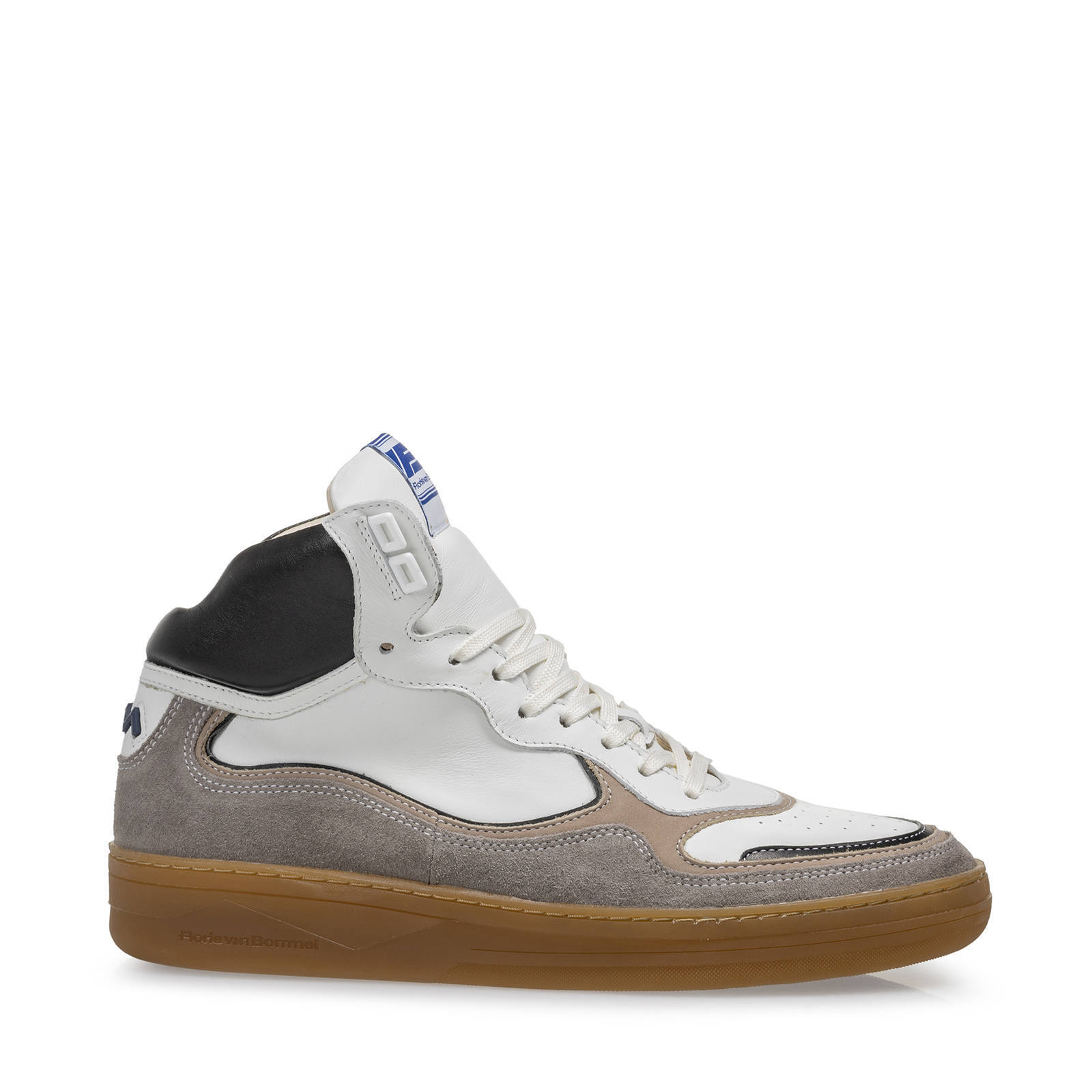 Floris van Bommel Wembli hoge leren sneakers wit/grijs | wehkamp