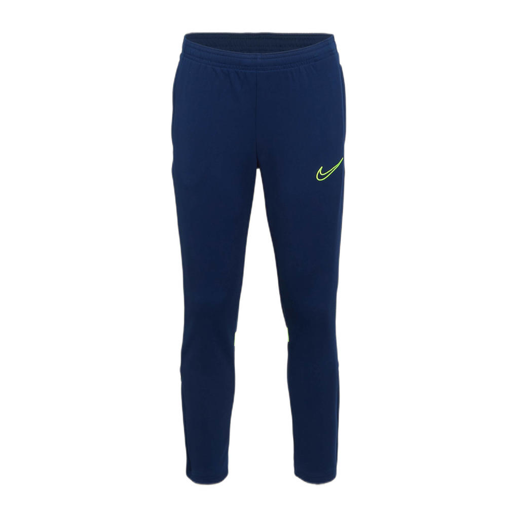 Blauw en groene jongens en meisjes Nike Junior trainingsbroek felgroen van polyester met regular fit, regular waist en logo dessin