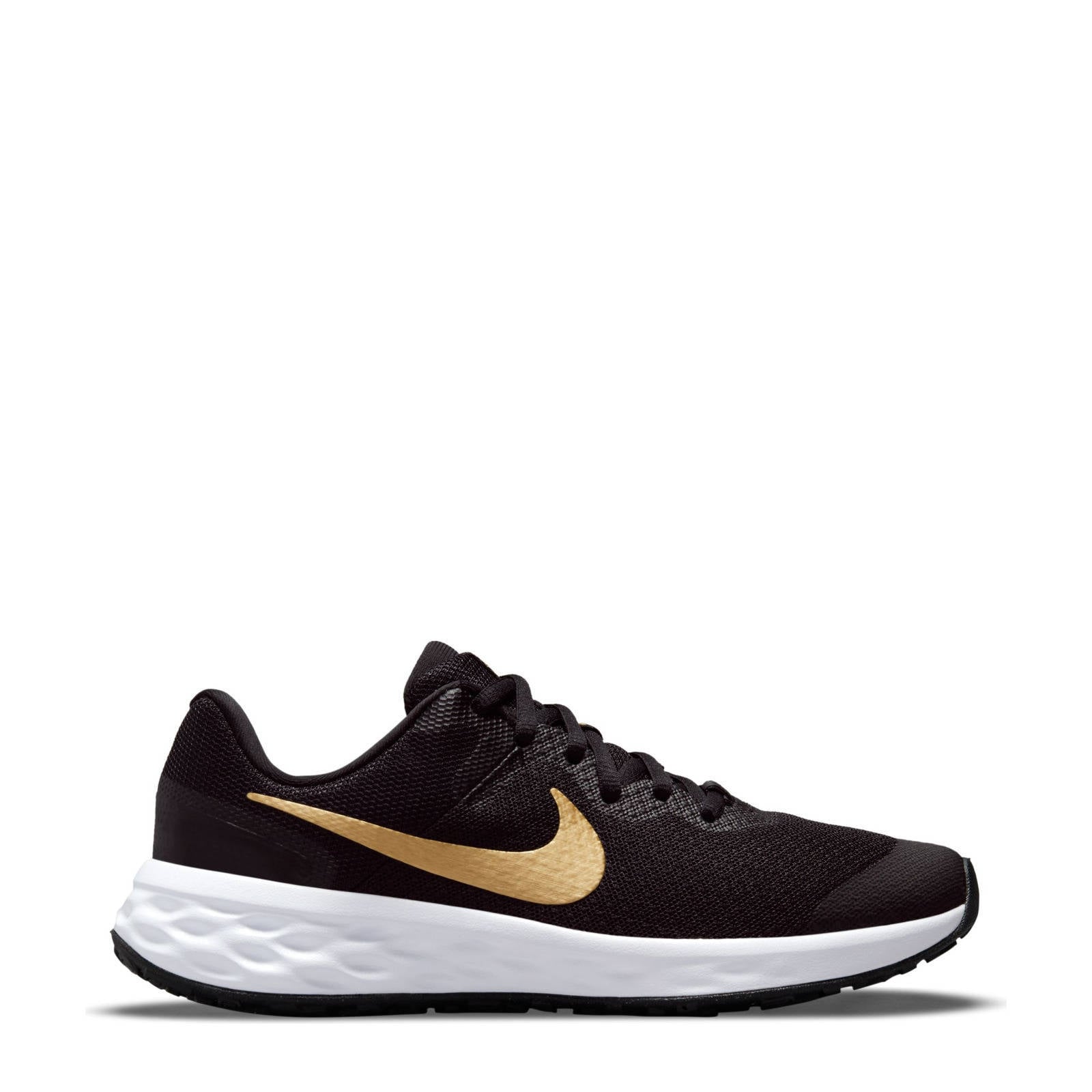 Nike Revolution 6 sneakers zwart/metallic goud | wehkamp